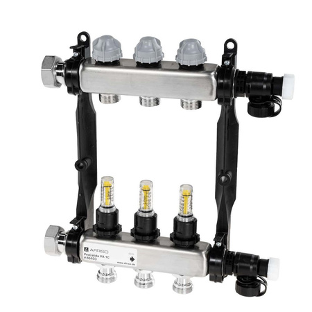 Rozdzielacz do ogrzewania podłogowego AFRISO ProCalida VA 1C 3-obieg. stal nierdzewna GZ 1'' x Euroconus 3/4''
