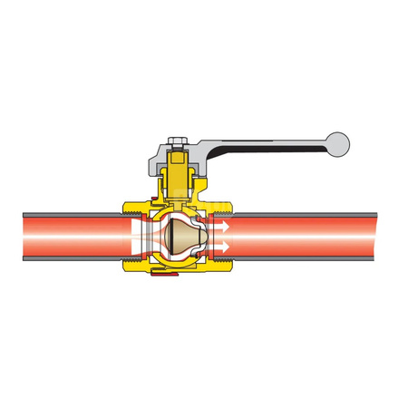 BALLSTOP - Zawór kulowy z wbudowanym zaworem zwrotnym do instalacji grzewczych 1" uchwyt dźwigniowy