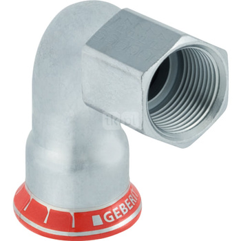 Kolano 90' GEBERIT Mapress C-Stahl przejściowe, stal (Ocynk galwaniczny/elektrolityczny) (ocynk), 1'' x 28 mm (GW x mufa zaprasowywana), (głębokość: 35 mm) z uszczelką