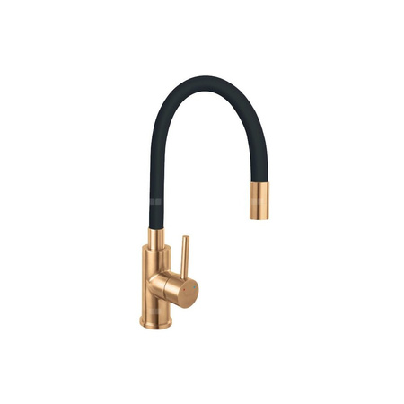 Bateria zlewozmywakowa stojąca z elastyczną wylewką ZUMBA GOLD INOX