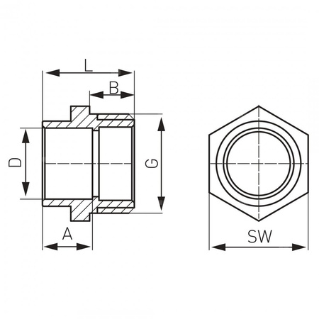 Nypel przejściowy FERRO, 12 x 3/8'' (ML x GZ)