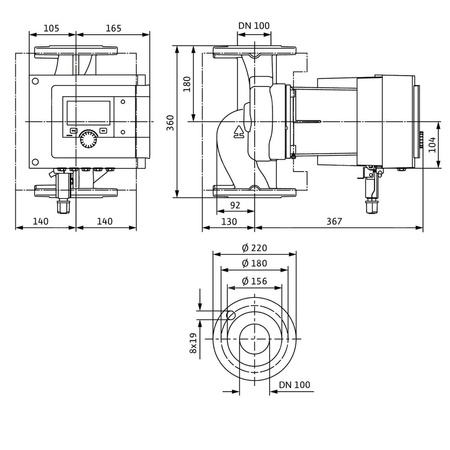 Pompa obiegowa WILO Stratos MAXO 100/0,5-12 PN16 1x230 V 50/60 Hz, PN 16/16bar