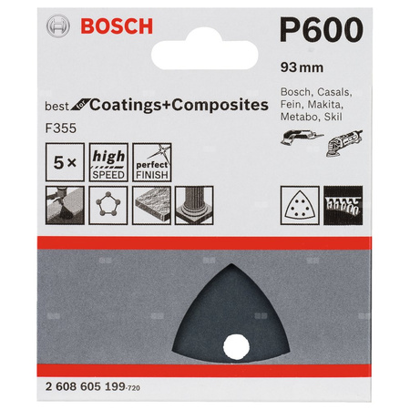 Papier ścierny F355, opakowanie 5 szt. K600