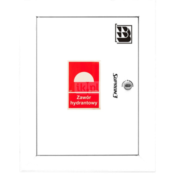 Dwa zawory hydrantowe typ ZH-52 wraz z obudową. Obudowa 520 wnękowa. Znak B, zamek OTS, kolor RAL9003