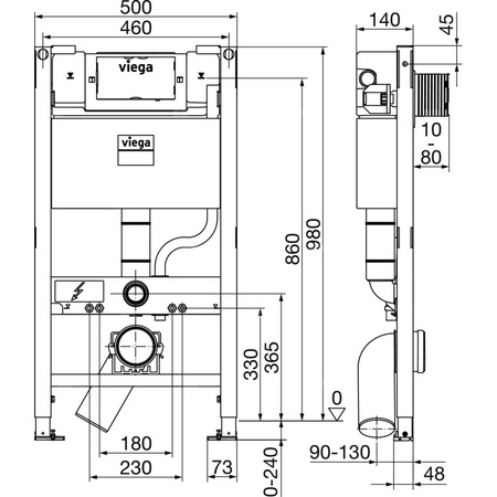 Element WC 980 x 500 stal / antracyt = RAL 7016