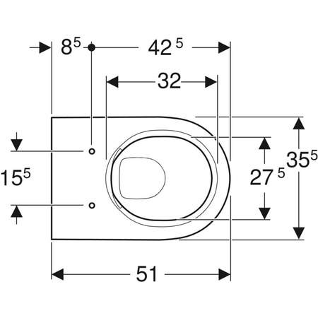 Miska WC wisząca GEBERIT Acanto bez kołnierza wewnętrznego