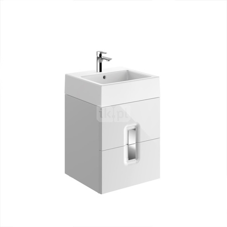 TWINS Szafka z 2 szufladami 50cm, biały połysk