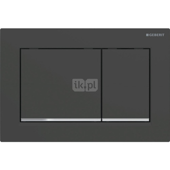 Przycisk uruchamiający Geberit Omega30, przedni/górny, czarny mat-chrom-czarny mat, easy-to-clean