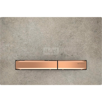 Przycisk uruchamiający Geberit Sigma50, przedni, imitacja betonu, przyciski: czerwone złoto