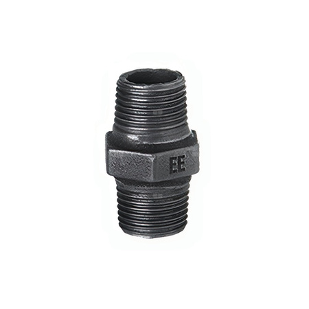 Nypel ODLEWNIA ZAWIERCIE N8 R-L/39/281 żeliwo (czarne) 1/2'' (GZ x GZ)