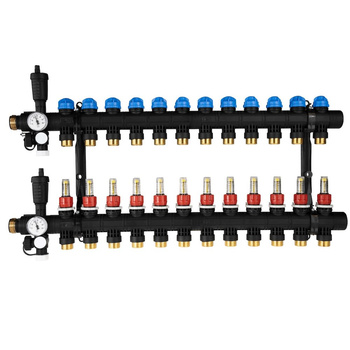 Rozdzielacz do ogrzewania podłogowego AFRISO ProCalida EF1 12-obieg. poliamid GZ 1'' x Euroconus 3/4''