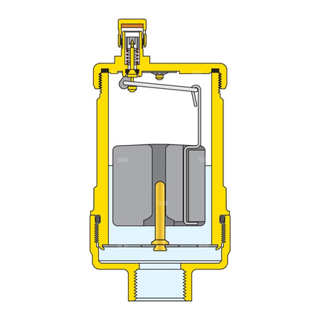 Separator CALEFFI DISCALAIR, 10 bar / 110'C, 1/2''