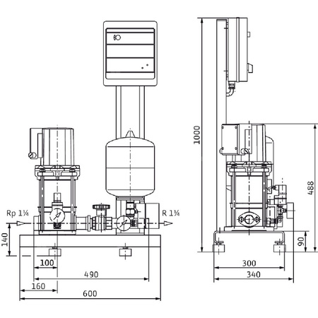 Hydrofor WILO Economy CO-1 MVIS 403/ER stal nierdzewna, częstotliwość 50 Hz, prędkość 2900 obr/min, max. 6 bar