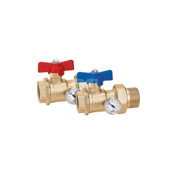 Para zaworów kulowych z termometrem 1 1/4" x 1 1/4"