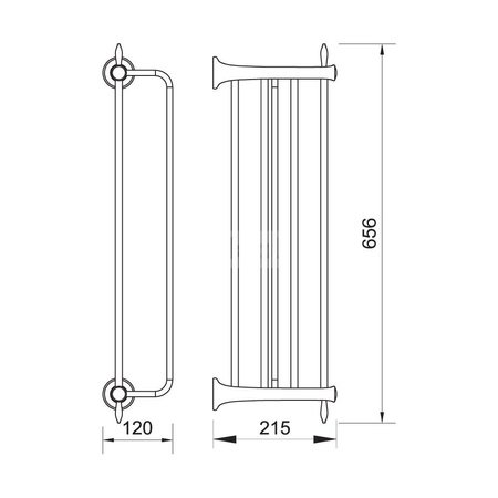 RETRO wieszak na ręcznik z półką, chrom