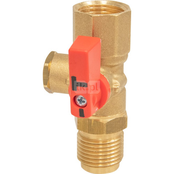 Zawór manometryczny 2-drogowy AFRISO AMC mosiądz Dźwignia, GZ x GW, 1/2'' x 1/2'', kl. PN25