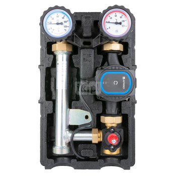 Grupa pompowa AFRISO PrimoTherm K 180-2 DN 25 AP 3-WM GZ x GW 1 1/2'' x 1'', z zaworem mieszającym, z izolacją, z pompą obiegową