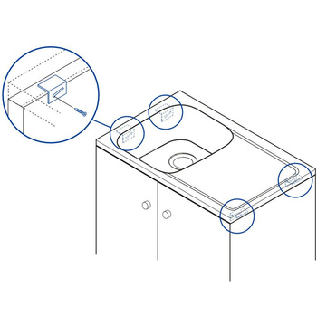 Deante Deante Zaczepy stabilizujące do zlewozmywaków nakładanych