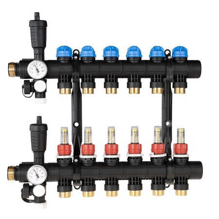 Rozdzielacz do ogrzewania podłogowego AFRISO ProCalida EF1 6-obieg. poliamid GZ 1'' x Euroconus 3/4''