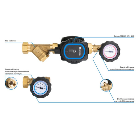 Grupa pompowa AFRISO BPS 990 AP nakrętka x GW 1'' x 3/4'', z pompą obiegową