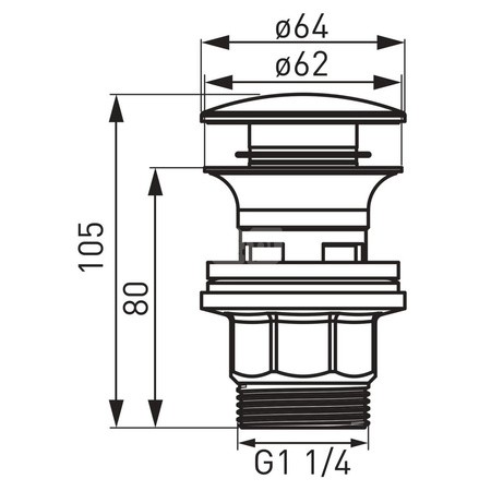 Zawór spustowy do umywalek z przelewem, polipropylen, chrom