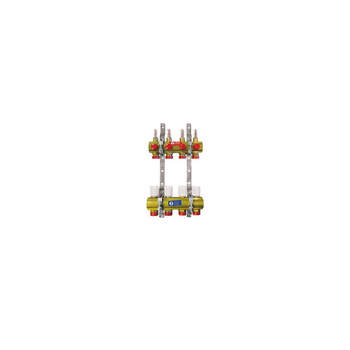 Rozdzielacz do ogrzewania podłogowego GIACOMINI R553F 11-obieg. mosiądz 1 1/4'' x gzm 18 + przepływomierz + termostat