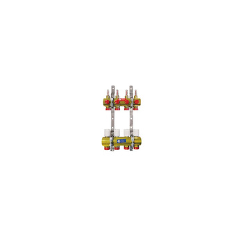 Rozdzielacz do ogrzewania podłogowego GIACOMINI R553F 6-obieg. mosiądz 1'' x gzm 18 + przepływomierz + termostat