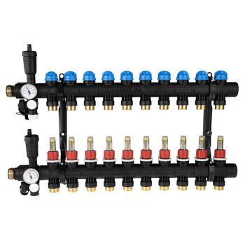 Rozdzielacz do ogrzewania podłogowego AFRISO ProCalida EF1 10-obieg. poliamid GZ 1'' x Euroconus 3/4''