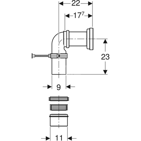 Kolano odpływowe 90st.