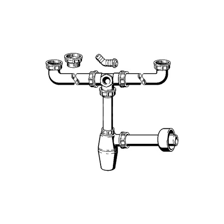 Złącze odpływowe przeznaczenie: zlewozmywak podwójny, tworzywo sztuczne, nr wzoru 7929.12