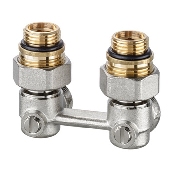 Vekotrim Rp1/2 - Zestaw przyłączeniowy do grzejników dolnozasilanych z wkładką zaworową z funkcją odcięcia, kątowy