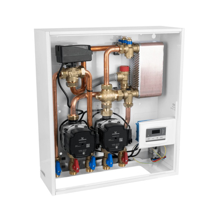 Grupa pompowa AFRISO PrimoBox AHB 642 GZ x GW 3/4'' x 3/4'', z zaworem termostatycznym, z izolacją, z pompą obiegową