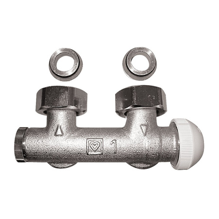 Korpus obejścia HERZ-TS-3000 z wbudowanym zaworem termostatycznym, figura kątowa, do instalacji jednorurowych G3/4