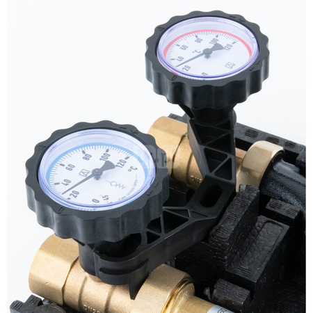 Grupa pompowa AFRISO PrimoTherm K 180-2 DN25 WP 3-WM GZ x GW 1 1/2'' x 1'', z zaworem mieszającym, z izolacją, z pompą obiegową