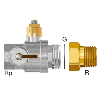 Zawór kulowy Sinum 1¼" z osłoną, bez kształtki przejściowej do Sinum MM-M80, Sinum DM-D80 i dodatkowego zbiornika Sinum.