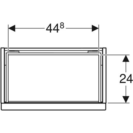 Szafka pod umywalkę kompaktową iCon, z jedną szufladą 52 cm x 41,5 cm x 30,7 cm, biały / lakierowany na wysoki połysk, chromowany z połyskiem
