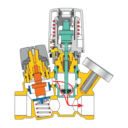 Termostatyczny zawór do cyrkulacji c.w.u. 1 1/4" z termometrem