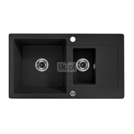 Deante Zorba Zlewozmywak 1,5-komorowy z ociekaczem - grafitowy