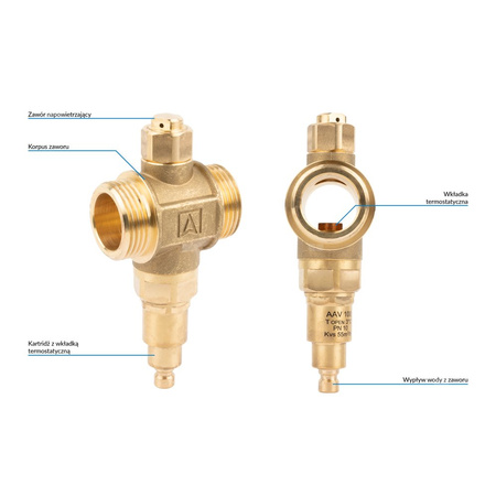 Zawór antyzamrożeniowy AAV 100, G1'', PN10, Kvs 55 m3/h, temp. otwarcia 3'C AFRISO