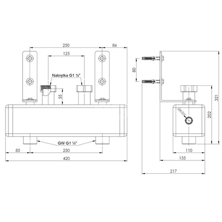Sprzęgło hydrauliczne HW, do rozdzielacza KSV 125 70 kW