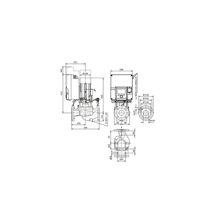 Pompa obiegowa WILO Stratos GIGA 2.0-I 65/1-31/3,0 typu in-line z silnikiem znormalizowanym 50/60 Hz, moc silnika 2.9kW 4.9 A 4170 obr/min, wlot Kołnierz DN 65
