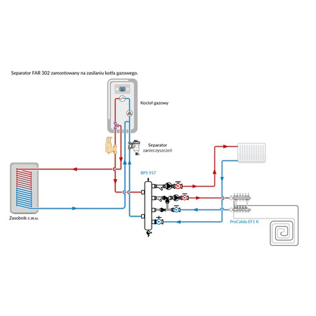 Separator mikropęcherzy AFRISO FAR 302, do C.O., do klimatyzacji, 10 bar / 110'C, 1'' (GW)Instalacje i źródła ciepła