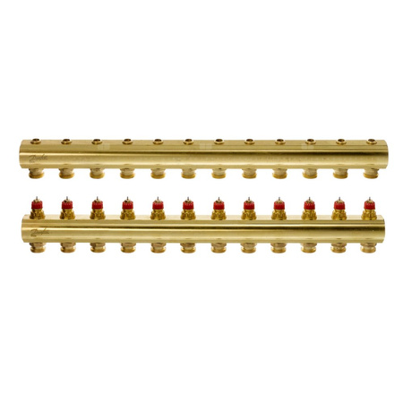 Rozdzielacz 12+12 Danfoss BIV, mosiądz