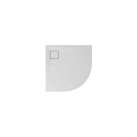 SET B449 BRODZIK PÓŁOKRĄGŁY TAKO SLIM 90X4 BIAŁY MAT + SYFON (VIRT)