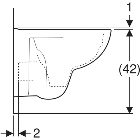 REKORD Miska ustępowa wisząca lejowa, Rimfree, krótka 48cm (deski tylko z montażem od góry)