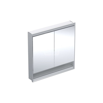 Geberit ONE Szafka z lustrem, Comfort Light, B90cm, H90cm, T15cm, z wnęką, montaż podtynkowy, z dwojgiem drzwi, szary