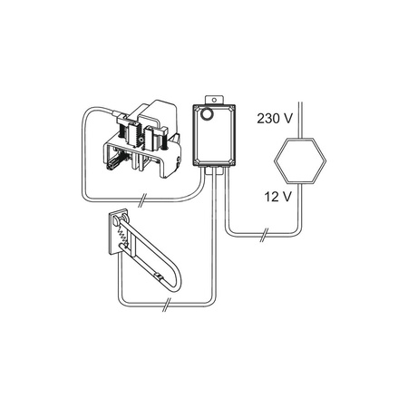 Mechanizm spłukujący elektroniczny do WC TECE planus 12 V, przycisk elektryczny montowany na poręczy - wersja przewodowa