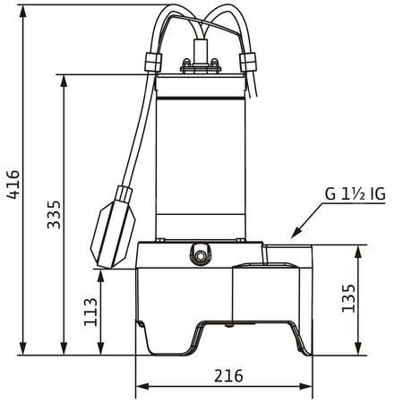 Pompa zanurzeniowa do ścieków WILO Rexa MINI3-V04.11/M06-523/P-10M żeliwo 1 x 230 V, moc 0.93 W 50 Hz, przewód 10 m