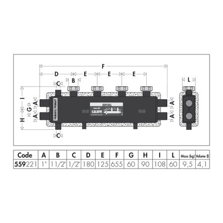 SEPCOLL 2+1 Rozdzielacz ze sprzęgłem hydraulicznym do instalacji grzewczych, 125 mm