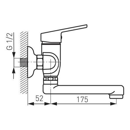 Bateria umywalkowa ścienna FERRO SMILE, chrom